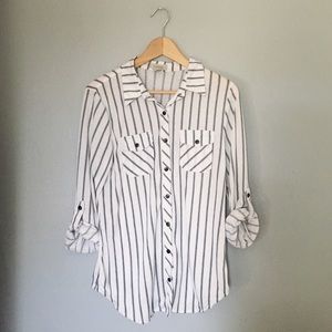 Striped Buttoned Blouse